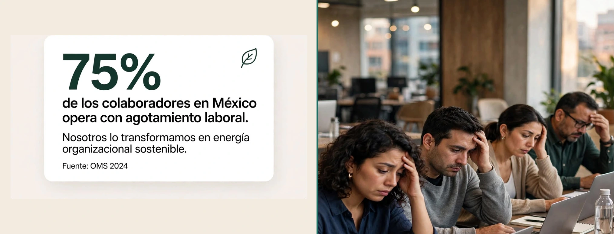 Agotamiento laboral: 75%